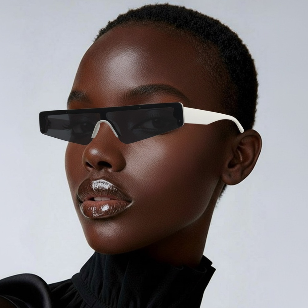 Sleek Black and White Sunglasses